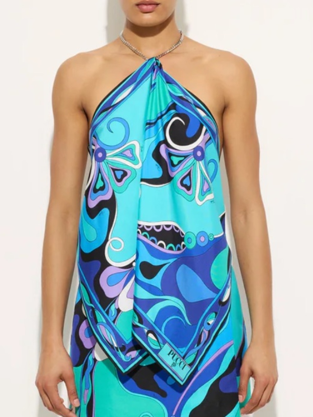 Pucci Orchidee Print Chain Top